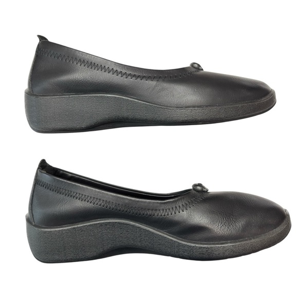 Patrizia By Spring Step Black Vegan Leather Ballet Flat Slip On Comfort Shoe 8.5 - Picture 1 of 14